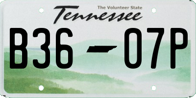 TN license plate B3607P