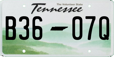 TN license plate B3607Q