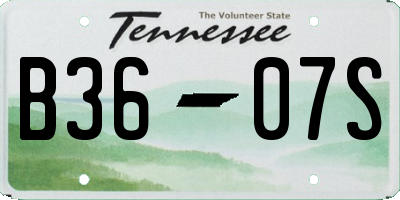 TN license plate B3607S