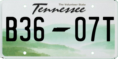 TN license plate B3607T