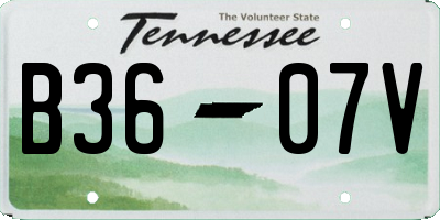 TN license plate B3607V