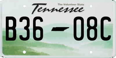 TN license plate B3608C
