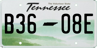 TN license plate B3608E