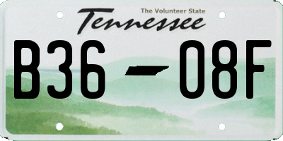 TN license plate B3608F