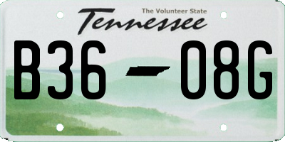 TN license plate B3608G
