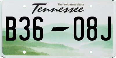 TN license plate B3608J