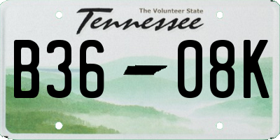 TN license plate B3608K