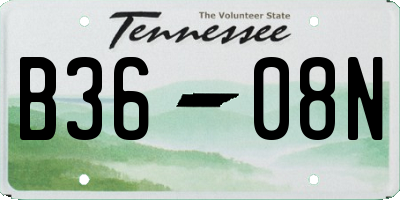 TN license plate B3608N