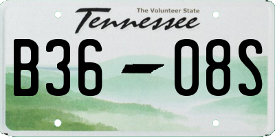 TN license plate B3608S