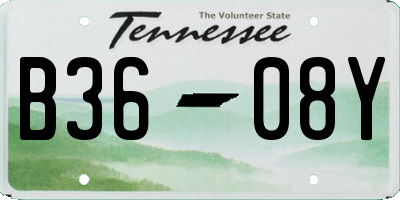 TN license plate B3608Y