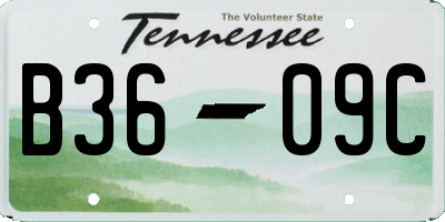 TN license plate B3609C