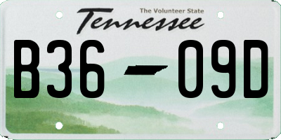 TN license plate B3609D