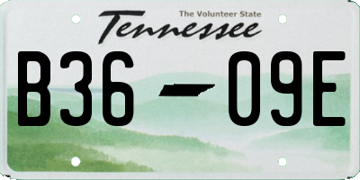 TN license plate B3609E
