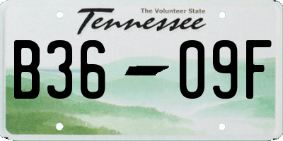 TN license plate B3609F