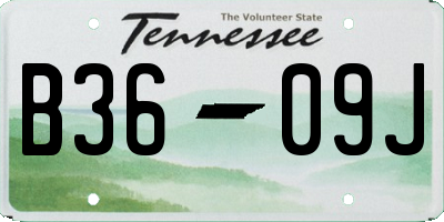 TN license plate B3609J