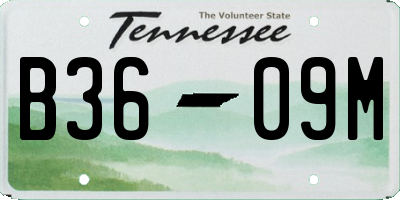 TN license plate B3609M