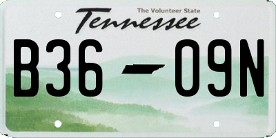 TN license plate B3609N