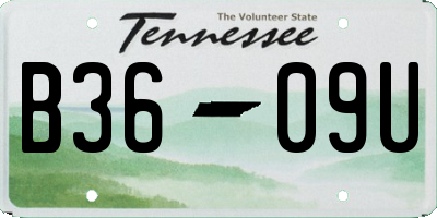 TN license plate B3609U