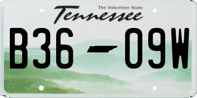 TN license plate B3609W