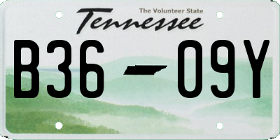 TN license plate B3609Y