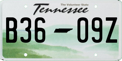 TN license plate B3609Z