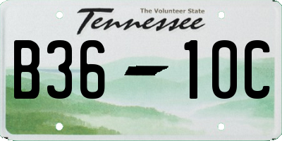 TN license plate B3610C
