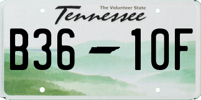 TN license plate B3610F