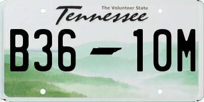 TN license plate B3610M