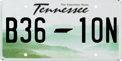 TN license plate B3610N
