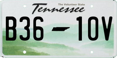 TN license plate B3610V