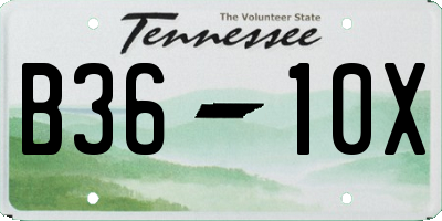TN license plate B3610X