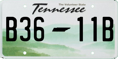 TN license plate B3611B