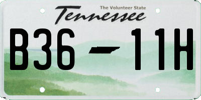 TN license plate B3611H