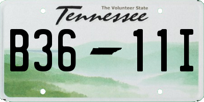 TN license plate B3611I