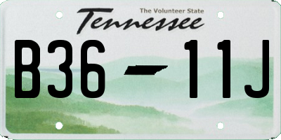 TN license plate B3611J