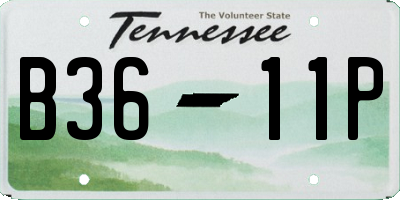 TN license plate B3611P