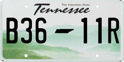 TN license plate B3611R
