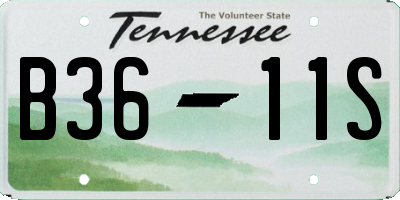 TN license plate B3611S