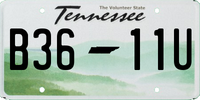 TN license plate B3611U