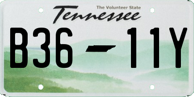 TN license plate B3611Y