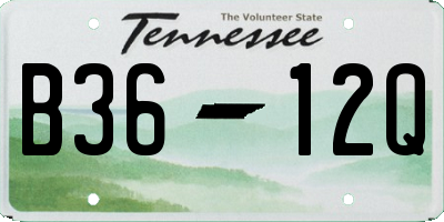 TN license plate B3612Q