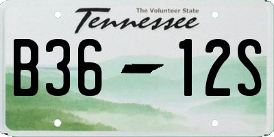TN license plate B3612S
