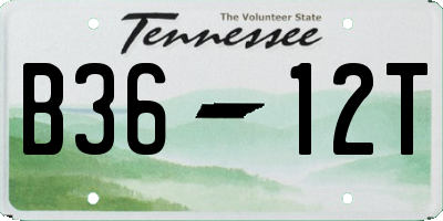 TN license plate B3612T