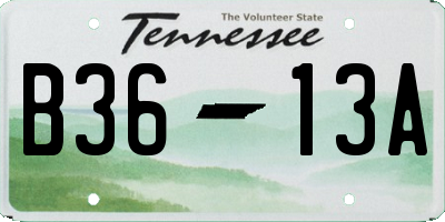 TN license plate B3613A