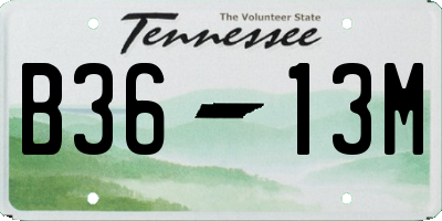TN license plate B3613M