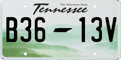 TN license plate B3613V