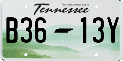TN license plate B3613Y