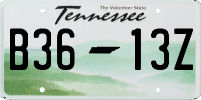 TN license plate B3613Z