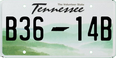 TN license plate B3614B