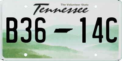 TN license plate B3614C